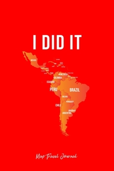 Map Travel Journal: Solo Traveler Map American Travel Addict Cool Christmas Gift - Red Ruled Lined Notebook - Diary, Writing, Notes, Gratitude, Goal Journal - 6x9 120 pages