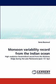 Paperback Monsoon variability record from the Indian ocean Book