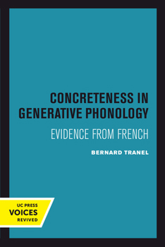 Paperback Concreteness in Generative Phonology: Evidence from French Book