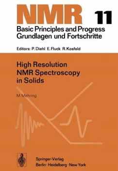 Paperback High Resolution NMR Spectroscopy in Solids Book