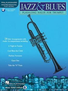 Paperback Jazz & Blues - Play-Along Solos for Trumpet Book/Online Audio [With] Book