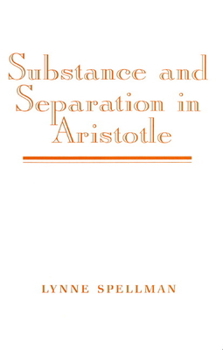 Paperback Substance and Separation in Aristotle Book