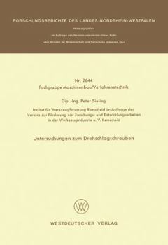 Paperback Untersuchungen Zum Drehschlagschrauben [German] Book