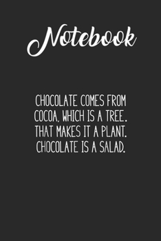 Notebook: Chocolate Lover Candy Bar Baker Junk Food Diet Cook Ladies   3 Blank Notebook with for Student and Teacher Food Diet Nutrition with 120 ... Pages Blank Paper Gift for Friendship Funny