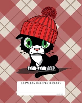Paperback Composition Notebook: College Ruled - Black Kitten on Plaid - Back to School Composition Book for Teachers, Students, Kids and Teens - 120 P Book