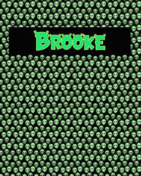 Paperback 120 Page Handwriting Practice Book with Green Alien Cover Brooke: Primary Grades Handwriting Book