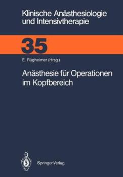 Paperback Anästhesie Für Operationen Im Kopfbereich [German] Book