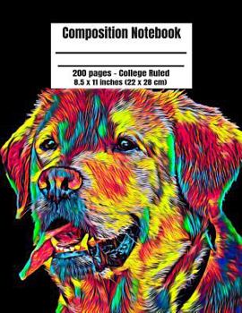 Composition Notebook: 200 Lined Pages, College Ruled, Daily Notebook Journal Planner For Writing Notes in School Home College, Black With Vibrant ... ,Large, 8.5 x 11 inches (15.24 x 22.86 cm)
