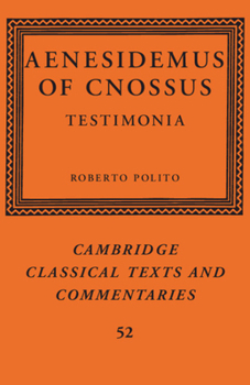 Paperback Aenesidemus of Cnossus: Testimonia Book