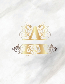 A: Monogram Initial Weekly Academic Planner Marble 8.5 x 11