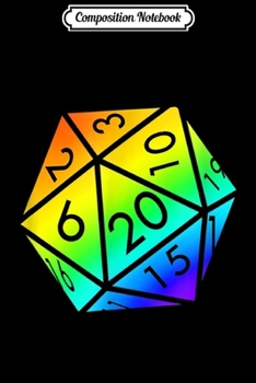 Paperback Composition Notebook: RPG Dice d20 Rainbow Gay Pride LGBTQ Men Women Gift Journal/Notebook Blank Lined Ruled 6x9 100 Pages Book