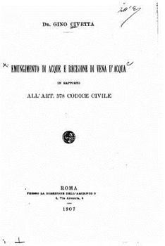 Paperback Emungimento Di Acque E Recisione Di Vena d'Acqua [Italian] Book