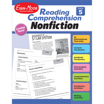 Paperback Reading Comprehension, Nonfiction, Grade 5 Book