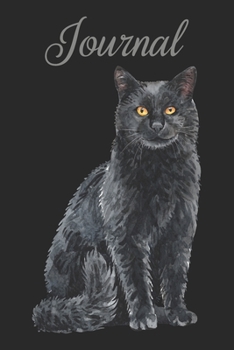 Journal: Grey Black Watercolor Cat - Notebook - Journal - Cat Lover - Fur Baby - Pet - Companion - Feline - Friend