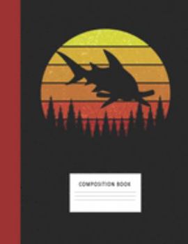 Composition Book: Hammerhead Shark 200 Wide Ruled Lined Pages Retro Vintage Sunset Classic Notebook, Writing Pad & Practice Journal | Assignments, ... Organizer, Homeschool, College & University