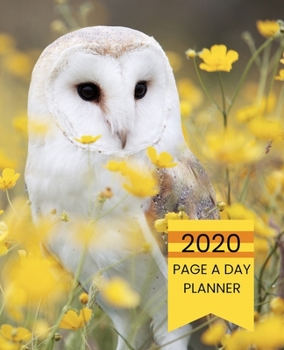 Paperback 2020 Page A Day Planner: Calendar Schedule Organizer Owl and Yellow Wildflowers Cover Book