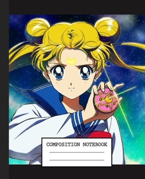 Notebook: Anime Japan Sailor Moon Soft Glossy Cover Graph Paper Pages Book 7.5 x 9.25 Inches 110 Pages