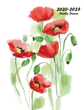 2020-2023 Monthly Planner: Large Four Year Planner with Flower Coloring Pages (Volume 2)