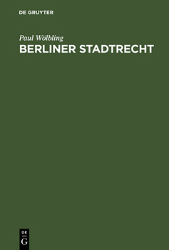 Hardcover Berliner Stadtrecht [German] Book