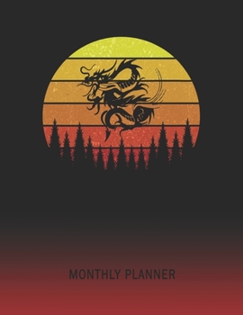 Monthly Planner: Tribal Dragon | 2 Year Planning for Jan 2020 to Dec 2021 | Retro Vintage Sunset Cover | January 20 - December 21 | Planning Organizer ... | Plan Days, Set Goals & Get Stuff Done