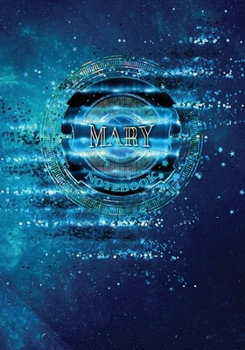 Mary Notebook: Art Deco - 7"X10" Blue Spiritual Cosmic Composition Book