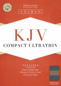 KJV Compact Ultrathin Bible, Blue/Taupe LeatherTouch
