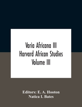 Paperback Varia Africana Iii Harvard African Studies Volume Iii Book