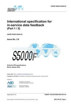Hardcover S5000F, International specification for in-service data feedback, Issue 3.0 (Part 1/2): S-Series 2021 Block Release Book