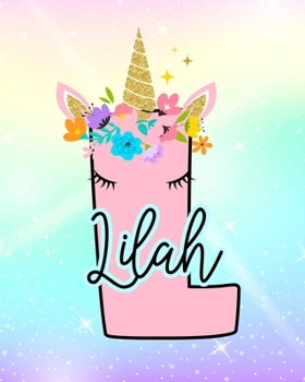 Paperback Lilah: Girls Unicorn Journal to Write In - Personalized Journal Book