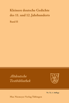 Paperback Kleinere deutsche Gedichte des 11. und 12. Jahrhunderts [German] Book