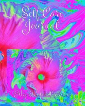 Paperback Self Care Journal: Psychedelic Pink and Red Hibiscus Flower Book