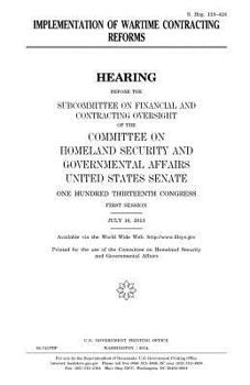 Paperback Implementation of wartime contracting reforms Book
