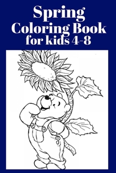 Paperback Spring Coloring Book for kids 4-8 [Large Print] Book