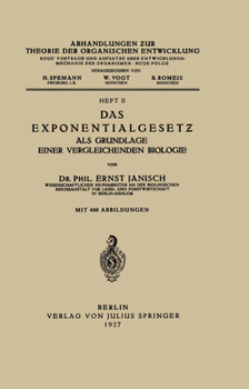 Paperback Das Exponentialgesetz ALS Grundlage Einer Vergleichenden Biologie: Heft II [German] Book