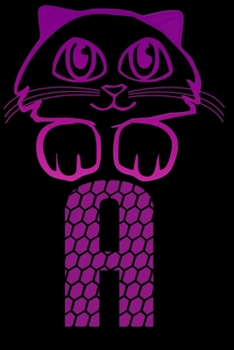 Paperback Letter A: Monogram Journal / Notebook For Cats Lovers, Pretty Personalized Medium Journal For Girls & Women: Blank lined journal Book