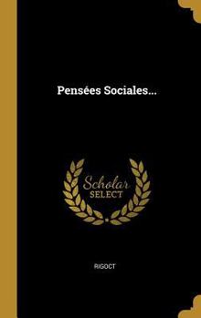Hardcover Pensées Sociales... [French] Book