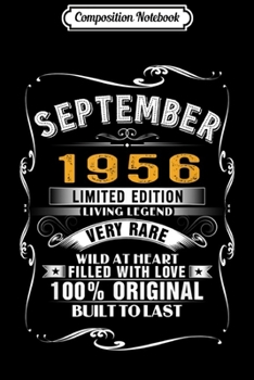 Composition Notebook: 63Th Birthday Gift September 1956 63 Years Old Gif  Journal/Notebook Blank Lined Ruled 6x9 100 Pages