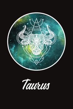 Paperback Zodiac Journal: Beautiful Taurus Line Drawing With Sacred Geometry Accent On A Yellow and Green Constellation Book