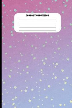 Paperback Composition Notebook: Purple and Pink Gradient with Stars (100 Pages, College Ruled) Book