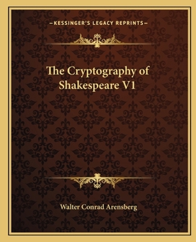 Paperback The Cryptography of Shakespeare V1 Book