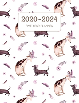2020-2024 Five Year Planner: Monthly Agenda & Schedule with US Holidays - 60 Months or 5 Years - Dachshund And Dog Friend (Appointment Diary With Todo List & Notes)