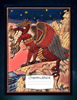 Paperback Dragon Composition Notebook: 8.5 x 11 Vintage fantasy art cover composition notebook / Journal 150 lined college ruled pages, dragon medieval softc Book