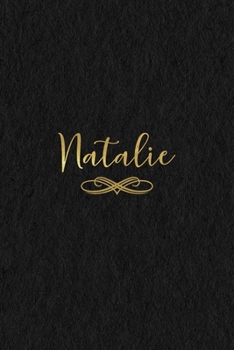 Paperback Natalie: Personalized Journal to Write In - Black Gold Custom Name Line Notebook Book