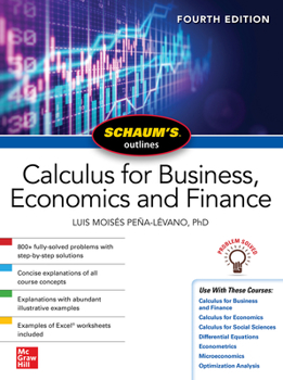 Paperback Schaum's Outline of Calculus for Business, Economics and Finance, Fourth Edition Book
