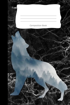 Composition Book: Wolf Mountains Fog Cover - Notebooks - Wide Ruled Line Paper - 120 Pages - Soft Cover