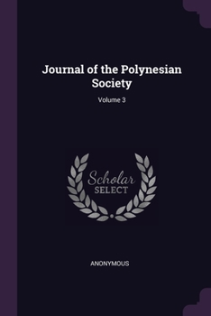 Paperback Journal of the Polynesian Society; Volume 3 Book