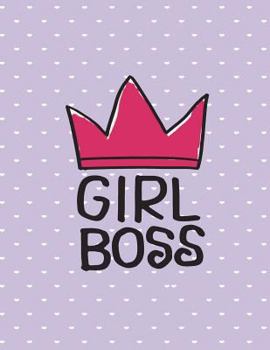 Paperback Girl boss: Girl boss on purple cover and Dot Graph Line Sketch pages, Extra large (8.5 x 11) inches, 110 pages, White paper, Sket Book