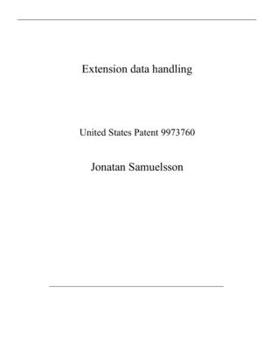 Paperback Extension data handling: United States Patent 9973760 Book