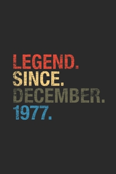 Legend Since December 1977: Blank Lined Notebook – Journal for 42 years old Birthday Gift Idea