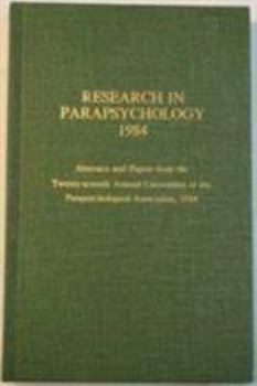 Hardcover Research in Parapsychology 1984 Book